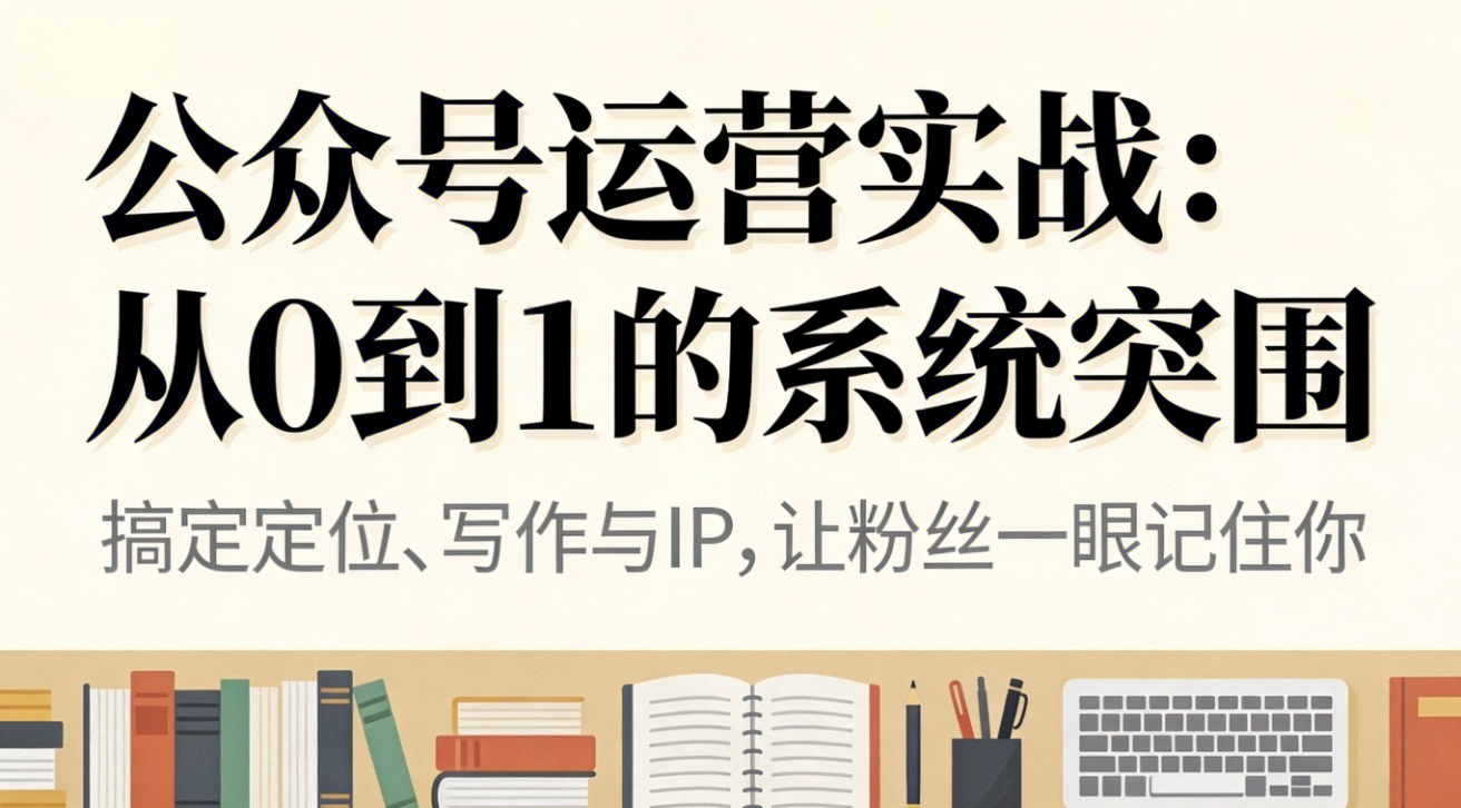 公众号运营实战：从0到1的系统突围-蚂蚁汇资源分享项目网