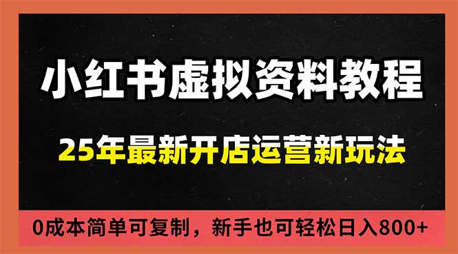 小红书虚拟资料项目：最新搜索流变现玩法，0成本简单可复制，一人多店打法，新手日入800+-蚂蚁汇资源分享项目网