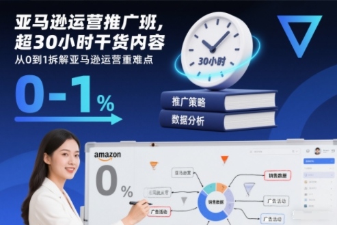 亚马逊运营推广班，超30小时干货内容，从0到1拆解亚马逊运营重难点-蚂蚁汇资源分享项目网