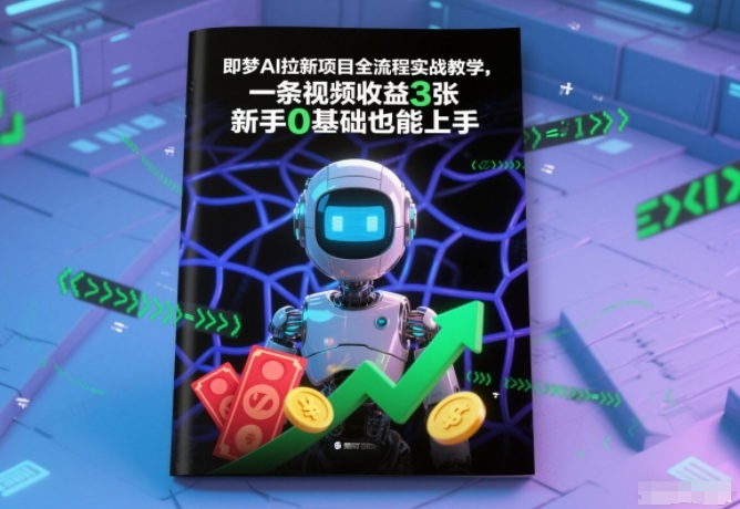 即梦AI拉新项目全流程实战教学，一条视频收益3张，新手0基础也能上手-蚂蚁汇资源分享项目网