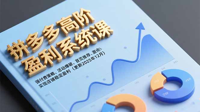 拼多多高阶盈利系统课，强付费策略、活动爆破、首页推荐，实现店铺稳定盈利(更新12月-蚂蚁汇资源分享项目网