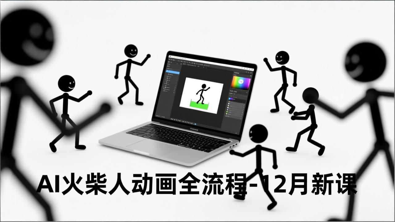 AI火柴人动画全流程-12月新课，文案生成、声音克隆、视频剪辑，零基础快速产出动画-蚂蚁汇资源分享项目网