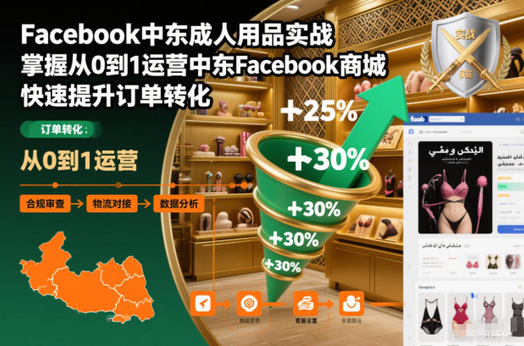 Facebook中东成人用品实战，掌握从0到1运营中东Facebook商城，快速提升订单转化-蚂蚁汇资源分享项目网