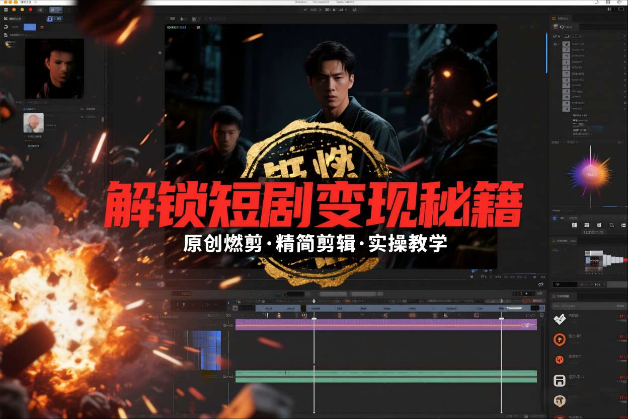 短剧拉新之原创燃剪精简剪辑实操课，解锁短剧变现秘籍-蚂蚁汇资源分享项目网