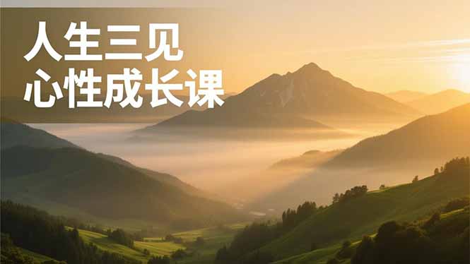 人生三见心性成长课，见天地众生自己，搞透人性安顿身心，活出清晰自我，内在富足无价-蚂蚁汇资源分享项目网