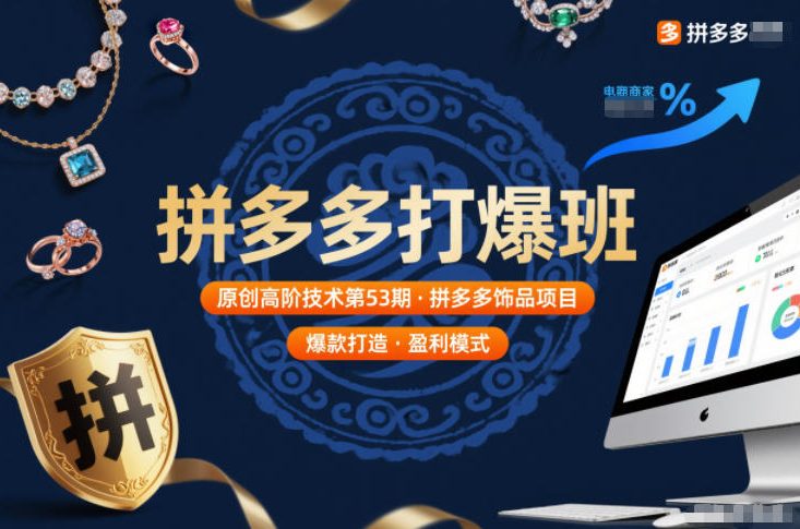 拼多多打爆班原创高阶技术第53期，拼多多饰品项目-蚂蚁汇资源分享项目网
