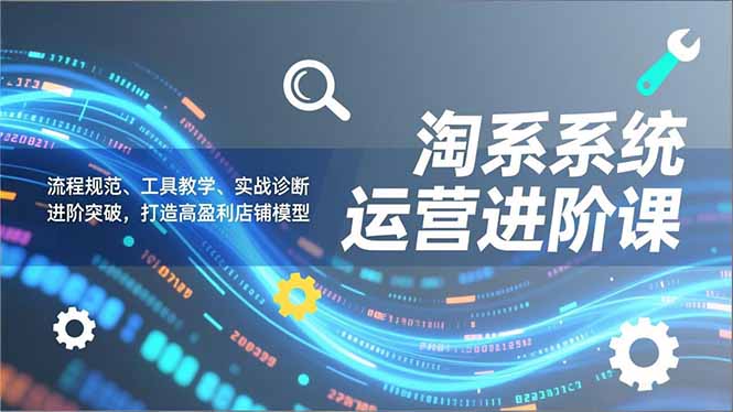 淘系系统运营进阶课2.0，流程规范、工具教学、实战诊断，进阶突破，打造高盈利店铺模型-蚂蚁汇资源分享项目网