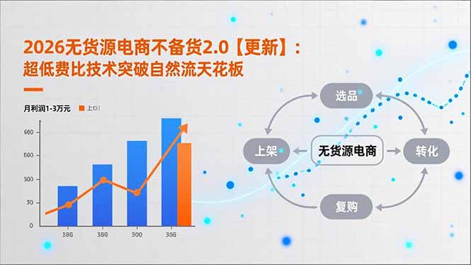 2026无货源电商不备货2.0【更新】：超低费比技术突破自然流天花板，单店月利润1-3万元-蚂蚁汇资源分享项目网
