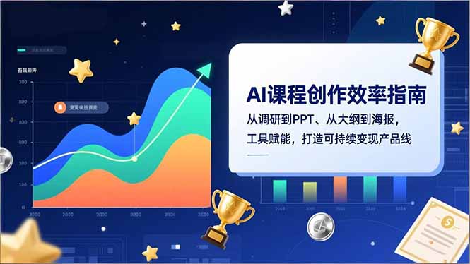 AI课程创作效率指南，从调研到PPT、从大纲到海报，工具赋能，打造可持续变现产品线-蚂蚁汇资源分享项目网
