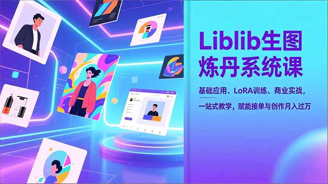 Liblib生图炼丹系统课，基础应用、LoRA训练、商业实战，一站式教学，赋能接单与创作月入过万-蚂蚁汇资源分享项目网