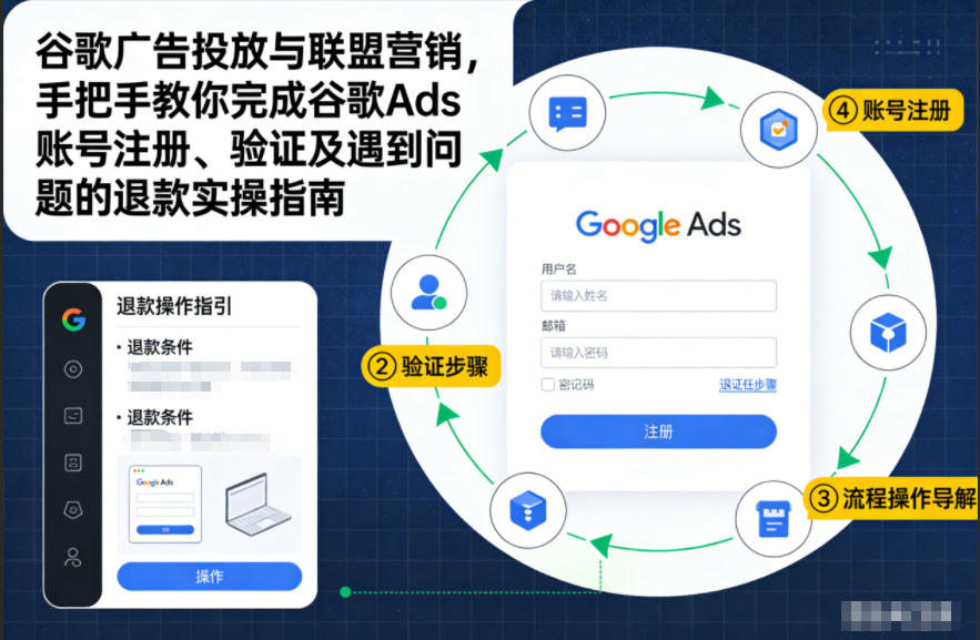 谷歌广告投放与联盟营销，手把手教你完成谷歌Ads账号注册、验证及遇到问题的退款实操指南-蚂蚁汇资源分享项目网