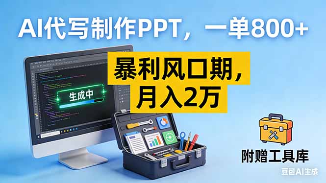 AI代写制作PPT，一单800+， 暴利风口期，月入2万【附工具】-蚂蚁汇资源分享项目网