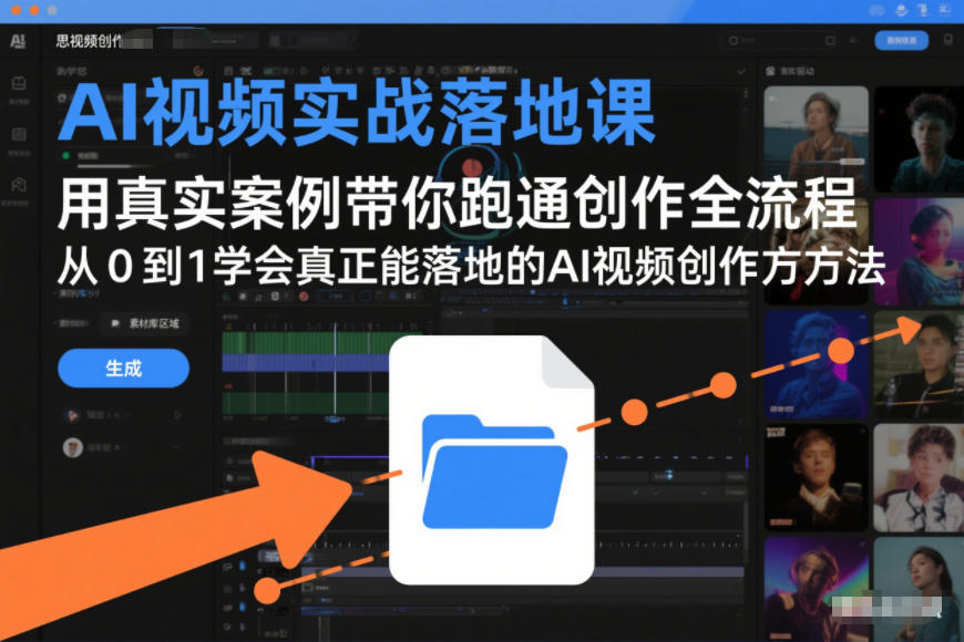 AI视频实战落地课，用真实案例带你跑通创作全流程，从0到1学会真正能落地的AI视频创作方法-蚂蚁汇资源分享项目网