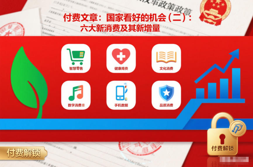 付费文章：国家看好的机会(二)：六大新消费及其新增量-蚂蚁汇资源分享项目网