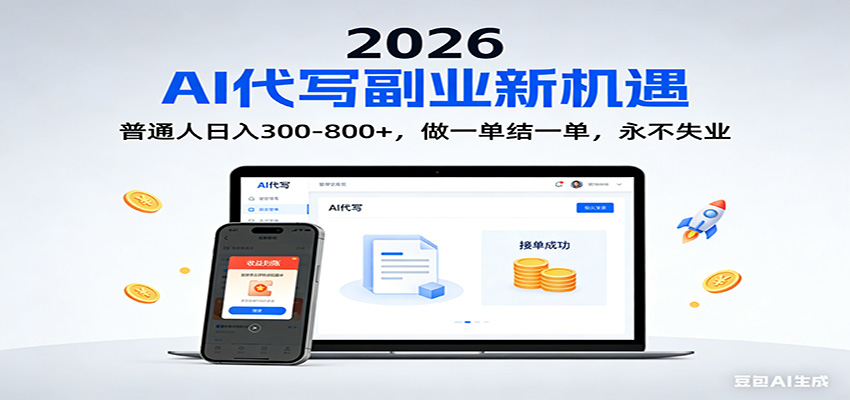2026 副业首选!AI 代写日入 300-800,普通人0门槛,做一单结一单!-蚂蚁汇资源分享项目网