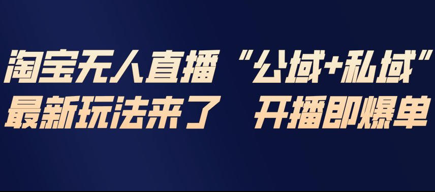 淘宝无人直播完整教程，公试+私域，最新玩法来了，开播即爆单-蚂蚁汇资源分享项目网