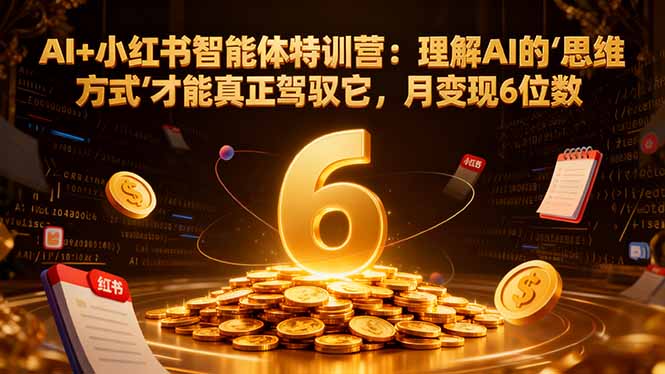 AI+小红书智能体特训营2.0：理解AI的思维方式才能真正驾驭它，月变现6位数(更新-结营课-蚂蚁汇资源分享项目网