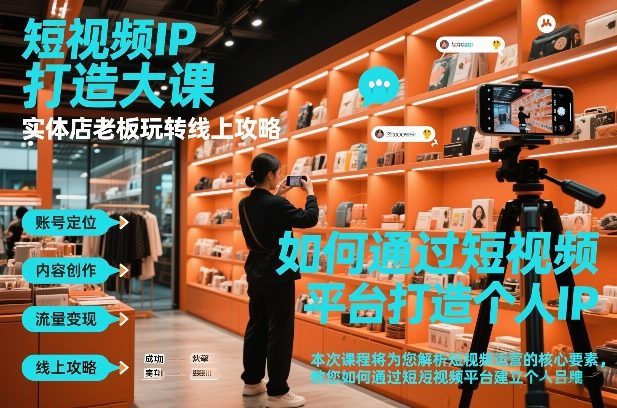 短视频ip打造大课，实体店老板玩转线上攻略-蚂蚁汇资源分享项目网