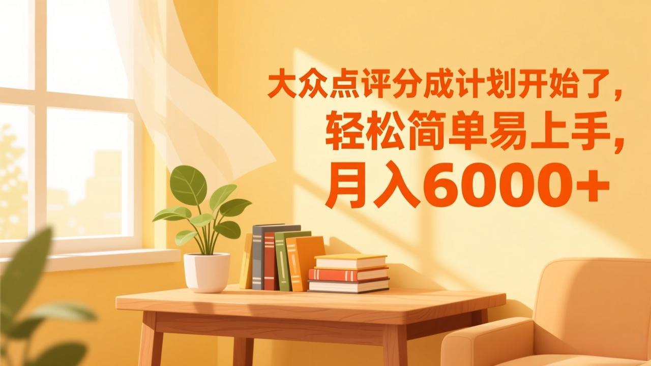 大众点评分成计划开始了，轻松简单易上手，月入6000+-蚂蚁汇资源分享项目网