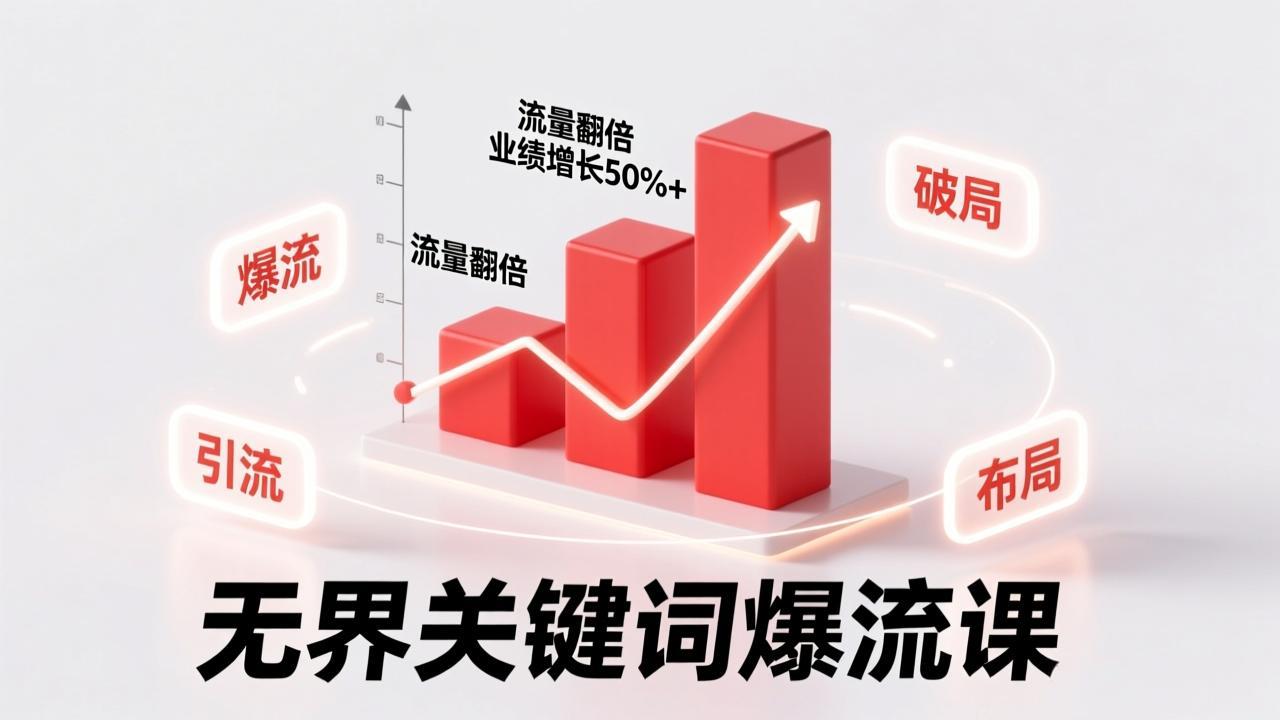 无界关键词爆流课，破局布局逻辑、阶段精准引流，实现流量翻倍，店铺业绩增长50%+。-蚂蚁汇资源分享项目网