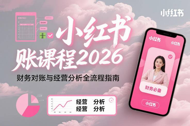 小红书对账课程2026，财务对账与经营分析全流程指南-蚂蚁汇资源分享项目网