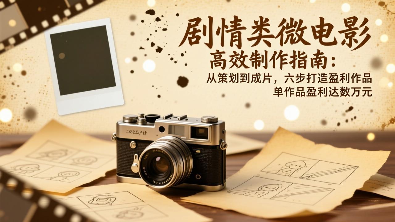 剧情类微电影高效制作指南：从策划到成片，六步打造盈利作品，单作品盈利达数万元-蚂蚁汇资源分享项目网