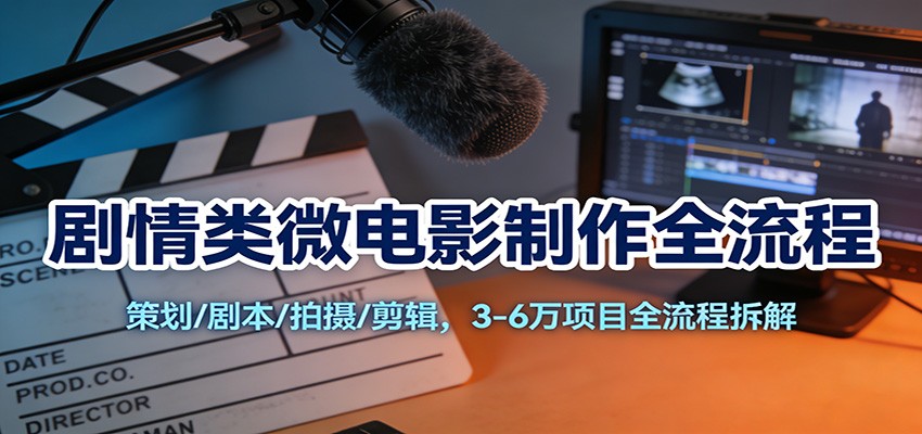 剧情类微电影制作全流程：策划/剧本/拍摄/剪辑，3-6万项目全流程拆解-蚂蚁汇资源分享项目网