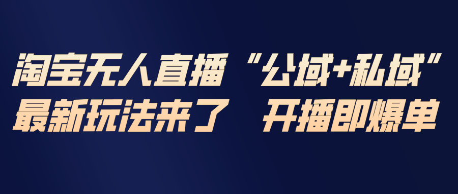 淘宝无人直播最新玩法，包含私域和公域两种玩法-蚂蚁汇资源分享项目网