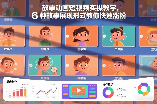 故事动画短视频实操教学，6种故事展现形式教你快速涨粉-蚂蚁汇资源分享项目网