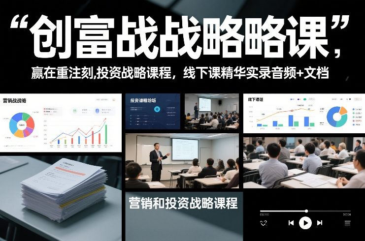 创富战略课，赢在重注时刻，营销和投资战略课程，线下课精华实录音频+文档-蚂蚁汇资源分享项目网