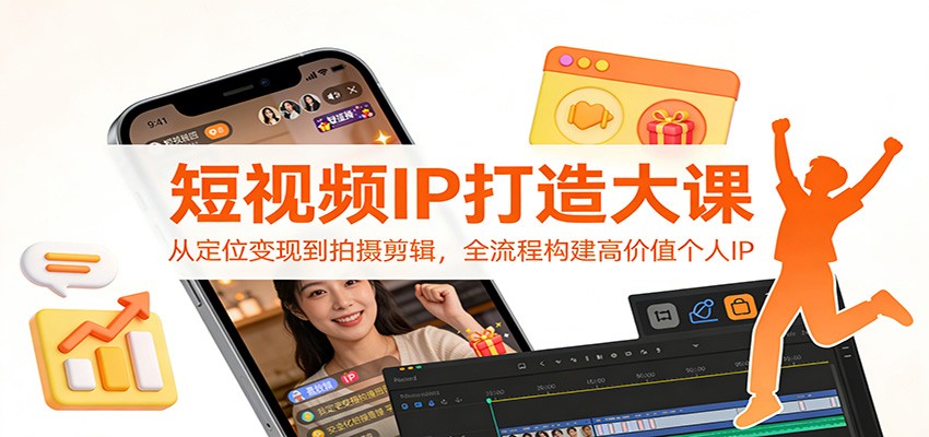 短视频IP打造大课：从定位变现到拍摄剪辑，全流程构建高价值个人IP-蚂蚁汇资源分享项目网