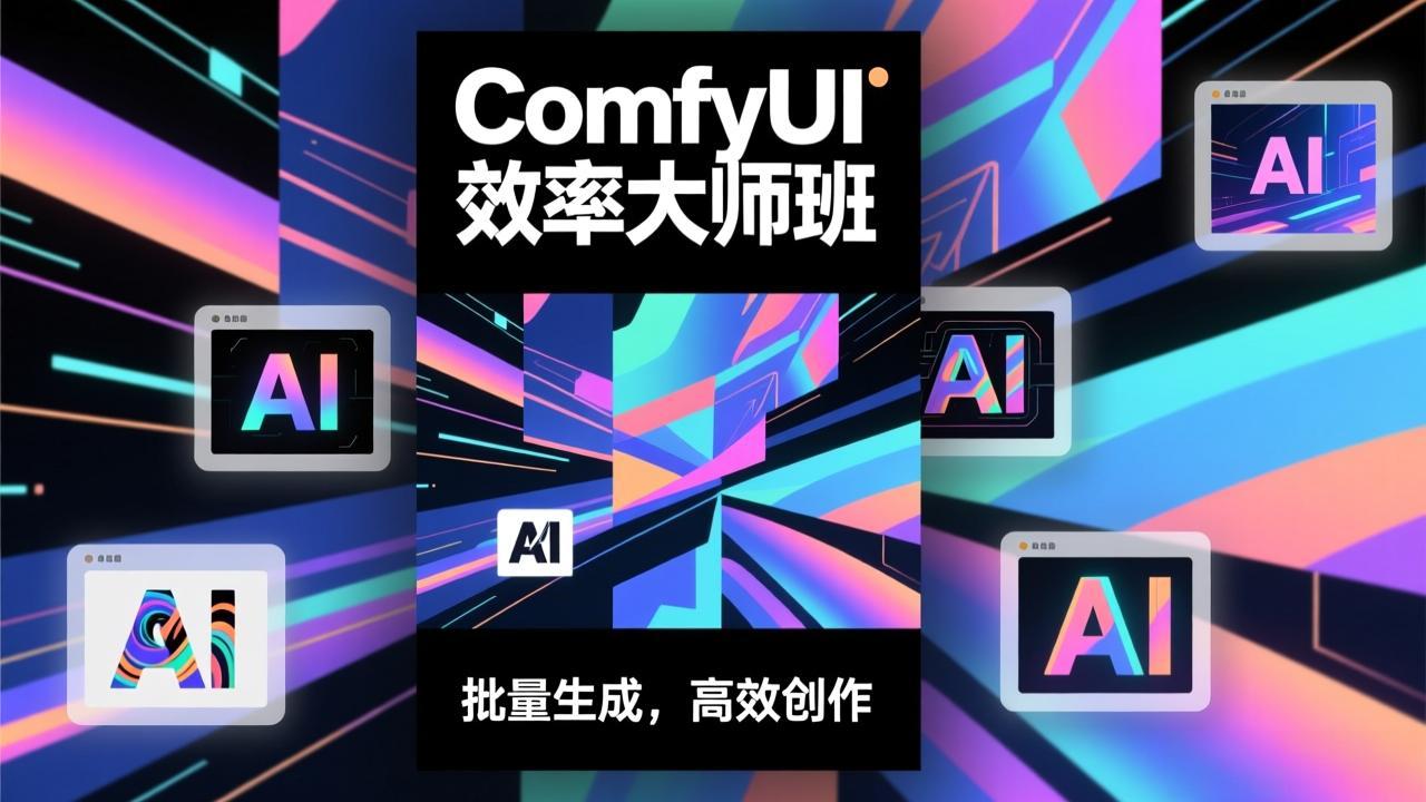 ComfyUI效率大师班：工作流搭建，批量生成，将个人AI出图效率提升5-10倍，月接单收入1-3万-蚂蚁汇资源分享项目网