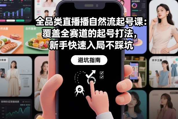 全品类直播自然流起号课：覆盖全赛道的起号打法，新手快速入局不踩坑-蚂蚁汇资源分享项目网