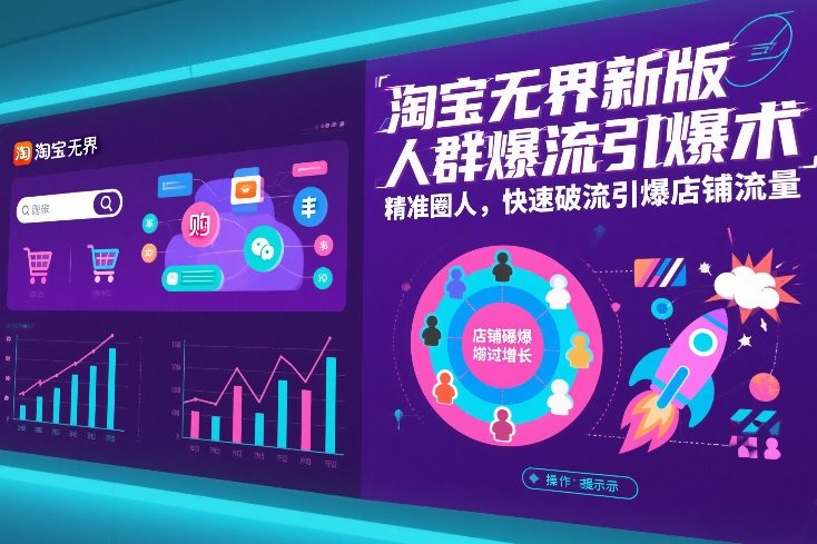 淘宝无界新版人群爆流引爆术，精准圈人，快速破流引爆店铺流量-蚂蚁汇资源分享项目网