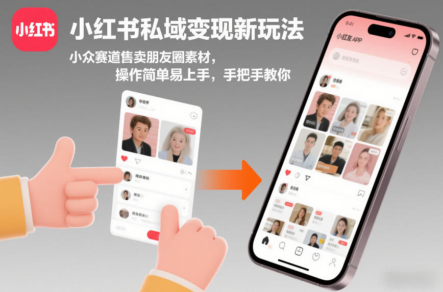 小红书私域变现新玩法，小众赛道售卖朋友圈素材，操作简单易上手，手把手教你-蚂蚁汇资源分享项目网