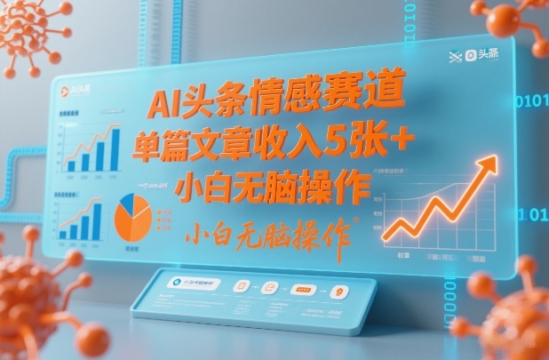 AI头条情感赛道，单篇文章收入5张+，小白无脑操作-蚂蚁汇资源分享项目网