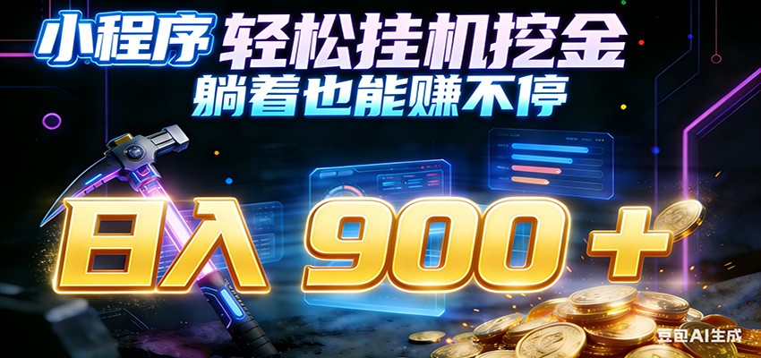 小程序挂机挖金，自动赚金币换现金，多号并行日入900+，轻松搞副业-蚂蚁汇资源分享项目网