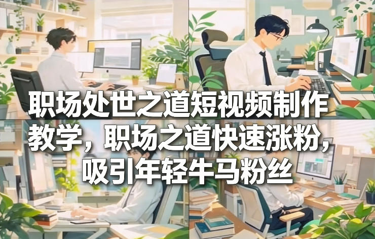 职场处世之道短视频制作教学，职场之道快速涨粉，吸引年轻牛马粉丝-蚂蚁汇资源分享项目网