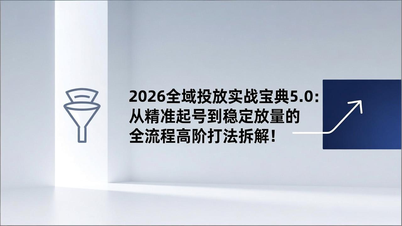 2026全域投放实战宝典5.0：从精准起号到稳定放量的全流程高阶打法拆解！-蚂蚁汇资源分享项目网