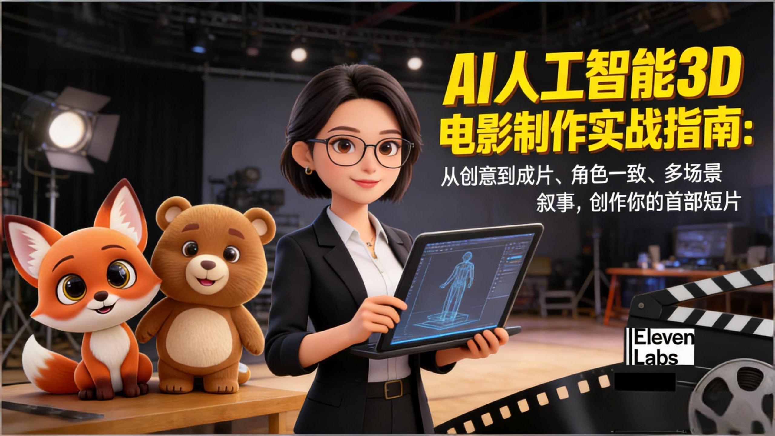 AI人工智能3D电影制作实战指南:从创意到成片、角色一致、多场景叙事,创作你的首部短片-蚂蚁汇资源分享项目网