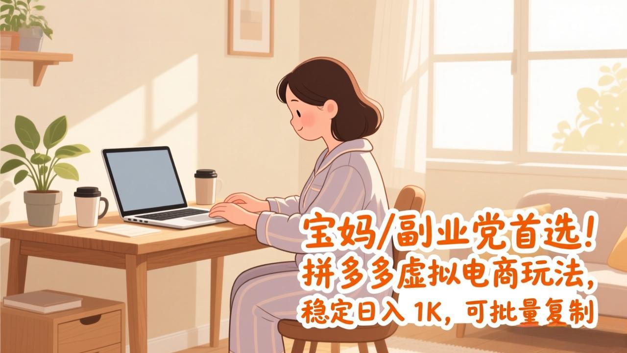 宝妈 / 副业党首选！拼多多虚拟电商玩法，稳定日入 1K，可批量复制-蚂蚁汇资源分享项目网