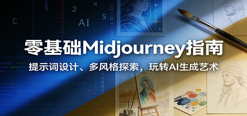 零基础Midjourney指南：提示词设计、多风格探索，玩转AI生成艺术-蚂蚁汇资源分享项目网