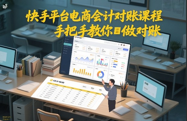快手平台电商会计对账课程，手把手教你做对账-蚂蚁汇资源分享项目网