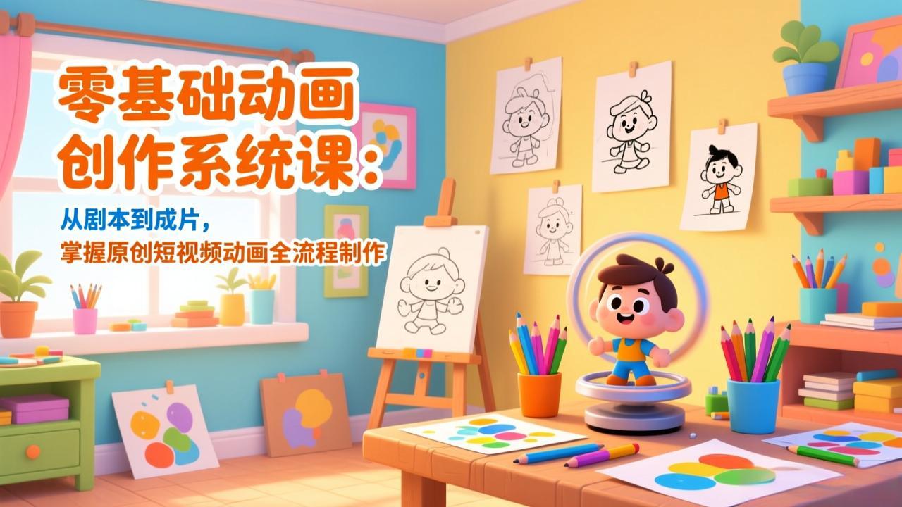 零基础动画创作系统课：从剧本到成片，掌握原创短视频动画全流程制作-蚂蚁汇资源分享项目网