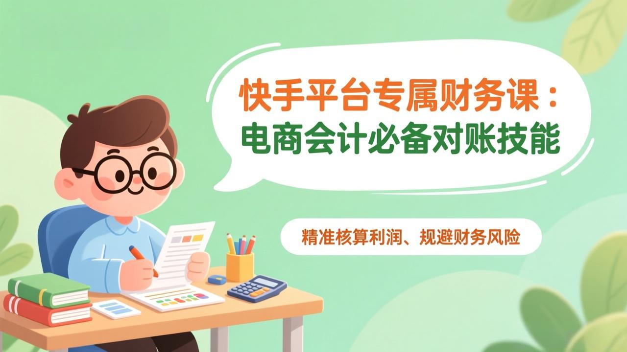 快手平台专属财务课：电商会计必备对账技能，精准核算利润、规避财务风险-蚂蚁汇资源分享项目网