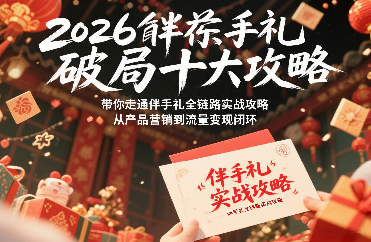 2026伴手礼破局十大攻略，带你走通伴手礼全链路实战攻略，从产品营销到流量变现闭环-蚂蚁汇资源分享项目网