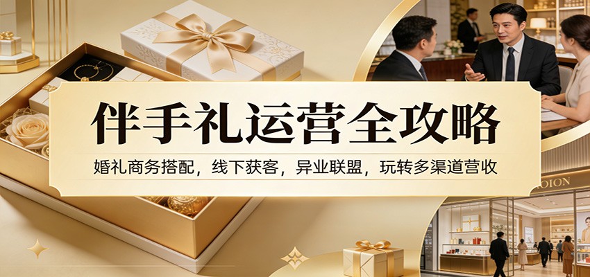 伴手礼运营全攻略：婚礼商务搭配，线下获客，异业联盟，玩转多渠道营收-蚂蚁汇资源分享项目网