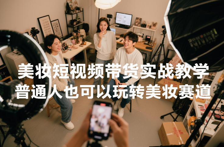 美妆短视频带货实战教学，普通人也可以玩转美妆赛道-蚂蚁汇资源分享项目网