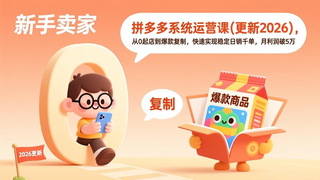 拼多多系统运营课(更新2026-蚂蚁汇资源分享项目网