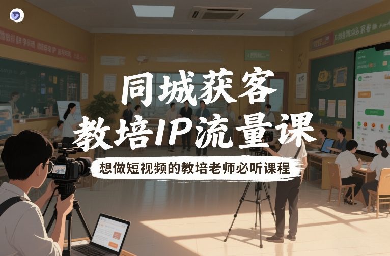 同城获客，教培IP流量课，想做短视频的教培老师必听课程-蚂蚁汇资源分享项目网